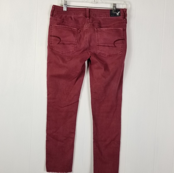 American Eagle jeans maroons 6 crop raw edge - Picture 2 of 13